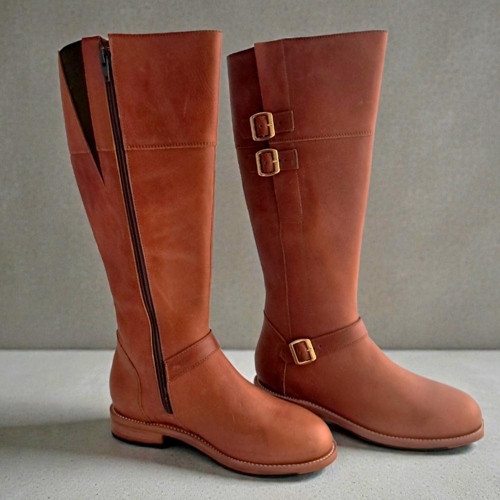 Adelante Made To Order Boots "The Reina" NWOT Womens  Sz 8B Caramel